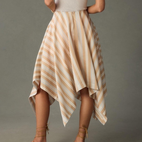 NWT Anthropologie Maeve Asymmetrical Striped Wrap Skirt - Picture 3 of 9